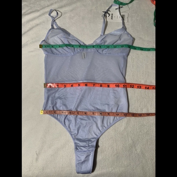 NWT $85 Jason Wu Mesh Band Underwire Thong Bodysuit Heather Ice [‎ Small ] - Picture 6 of 12